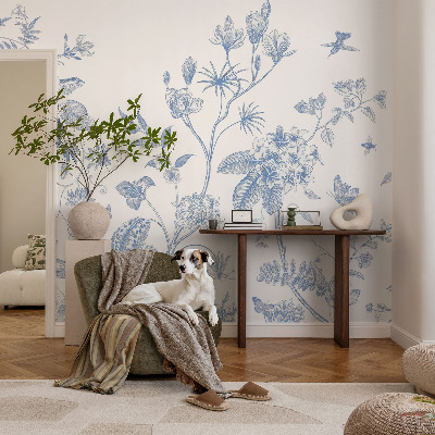 Papel de parede autocolante para sala Estampa floral
