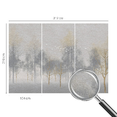 Papel de parede autocolante para sala Harmonia da floresta