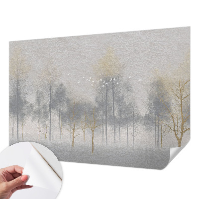 Papel de parede autocolante para sala Harmonia da floresta