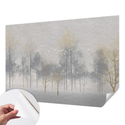 Papel de parede autocolante para sala Harmonia da floresta