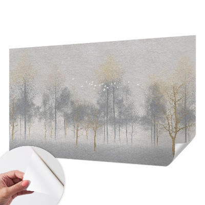 Papel de parede autocolante para sala Harmonia da floresta