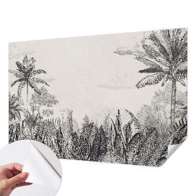 Papel de parede autocolante com estampa de paisagem tropical