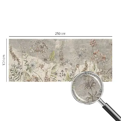 Papel de parede infantil com estampa de plantas silvestres