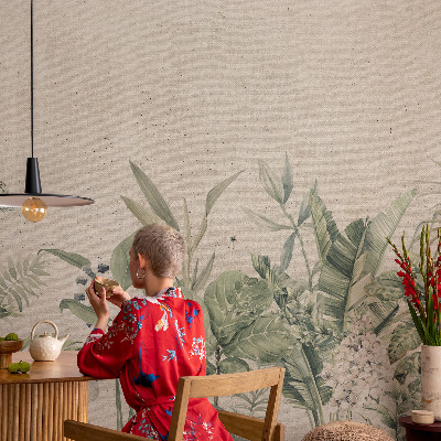 Papel de parede infantil selva tropical