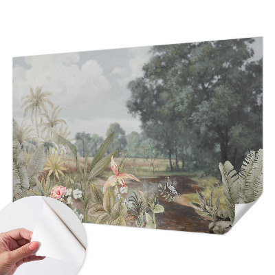 Papel de parede autocolante para sala Paisagem exótica