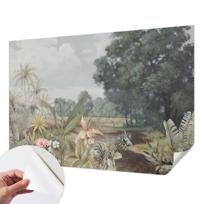 Papel de parede autocolante para sala Paisagem exótica