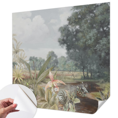 Papel de parede autocolante para sala Paisagem exótica