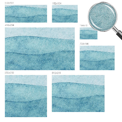 Papel de parede 3D com padrão de ondas azuis