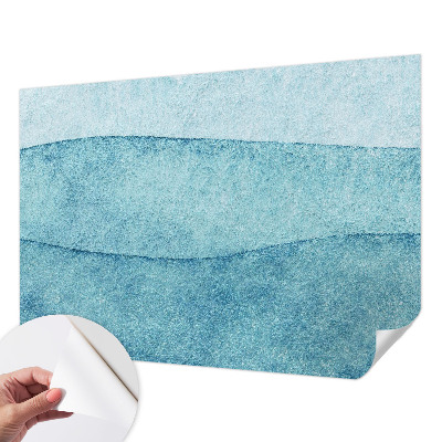 Papel de parede 3D com padrão de ondas azuis