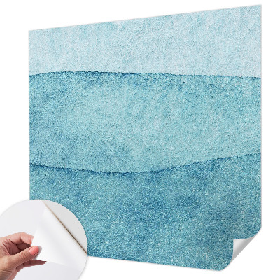 Papel de parede 3D com padrão de ondas azuis