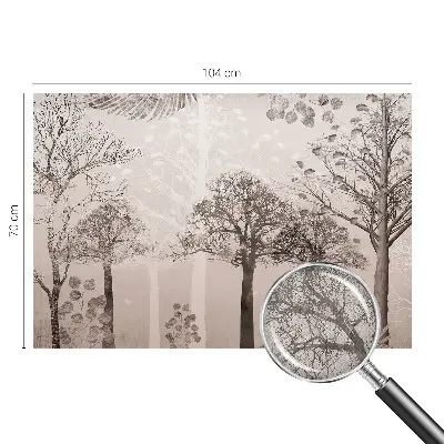 Papel de parede infantil com padrão de árvores delicadas