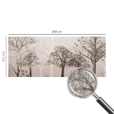 Papel de parede infantil com padrão de árvores delicadas