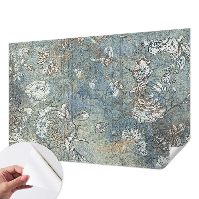 Papel de parede autocolante com estampa de rosas românticas