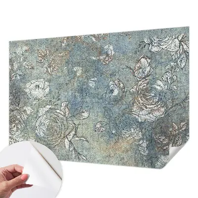 Papel de parede autocolante com estampa de rosas românticas