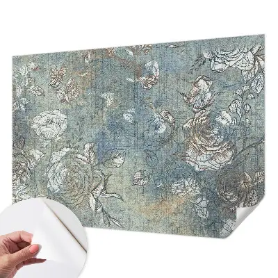 Papel de parede autocolante com estampa de rosas românticas