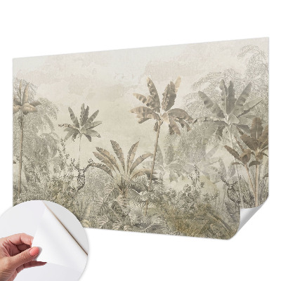 Papel de parede autocolante para sala selva tropical