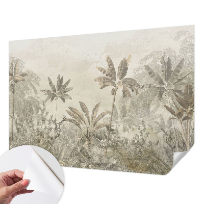 Papel de parede autocolante para sala selva tropical