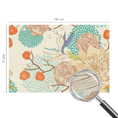 Papel de parede autocolante para sala Fantasia floral