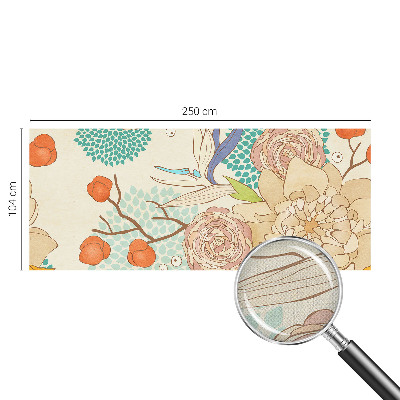 Papel de parede autocolante para sala Fantasia floral
