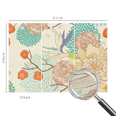 Papel de parede autocolante para sala Fantasia floral