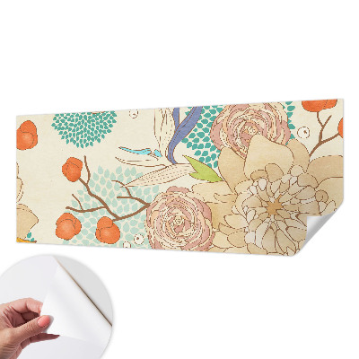 Papel de parede autocolante para sala Fantasia floral