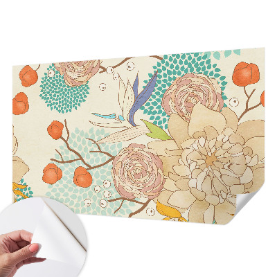 Papel de parede autocolante para sala Fantasia floral