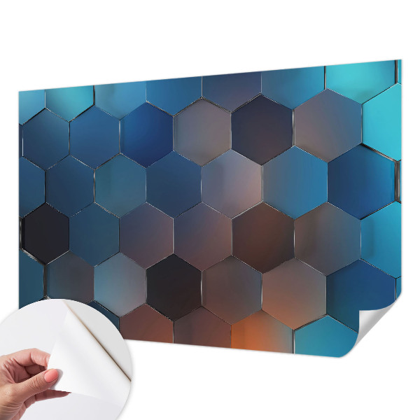 Papel de parede para criança Hexágonos azuis