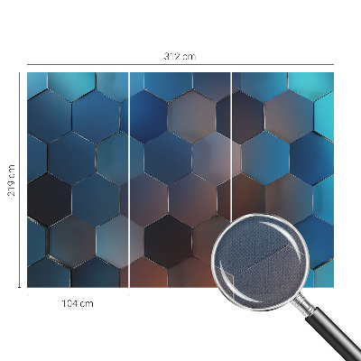 Papel de parede para criança Hexágonos azuis