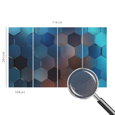 Papel de parede para criança Hexágonos azuis