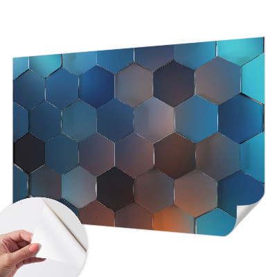 Papel de parede para criança Hexágonos azuis