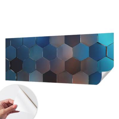 Papel de parede para criança Hexágonos azuis