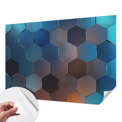 Papel de parede para criança Hexágonos azuis