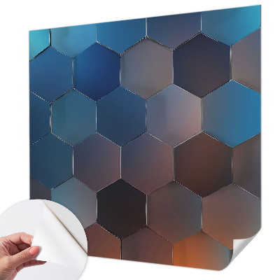 Papel de parede para criança Hexágonos azuis