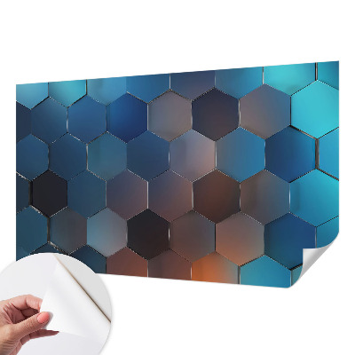 Papel de parede para criança Hexágonos azuis