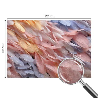 Papel de parede autocolante para quarto Penas em tons pastel
