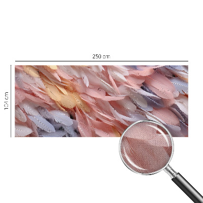 Papel de parede autocolante para quarto Penas em tons pastel