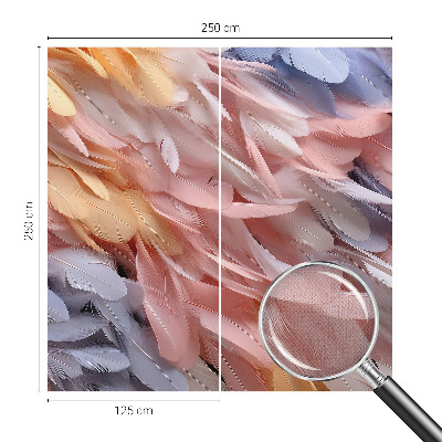 Papel de parede autocolante para quarto Penas em tons pastel
