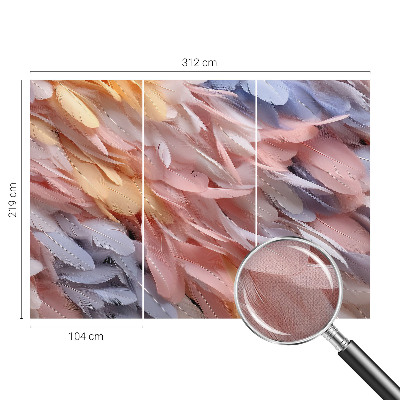 Papel de parede autocolante para quarto Penas em tons pastel