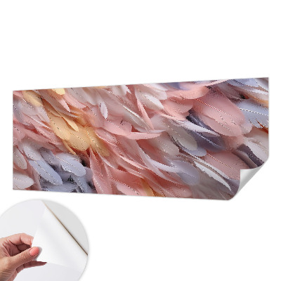 Papel de parede autocolante para quarto Penas em tons pastel