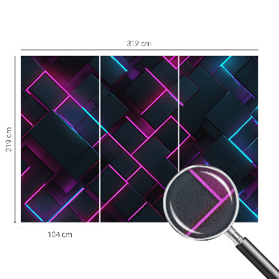 Autocolante de parede fotográfico Geometria de néon