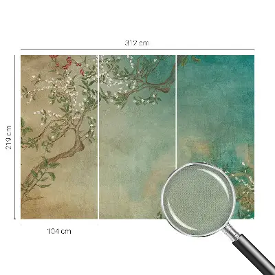 Papel de parede para criança com padrão floral em tons harmónicos