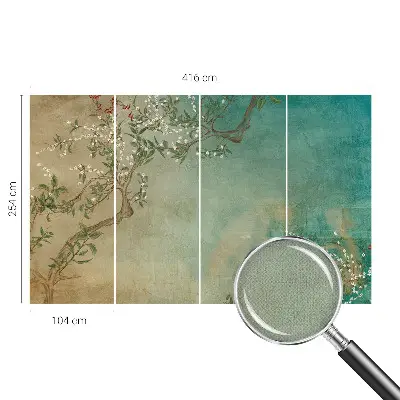 Papel de parede para criança com padrão floral em tons harmónicos