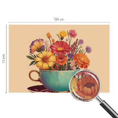 Papel de parede autocolante para sala com estampa de um buquê colorido