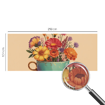 Papel de parede autocolante para sala com estampa de um buquê colorido