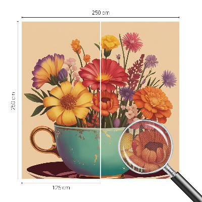 Papel de parede autocolante para sala com estampa de um buquê colorido