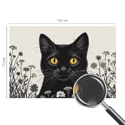 Papel de parede autocolante para quarto com estampa de flores e gatos