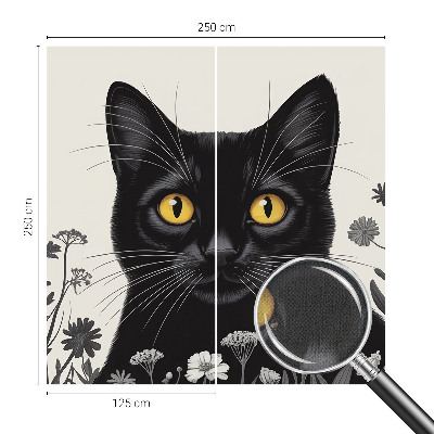 Papel de parede autocolante para quarto Flores de gato