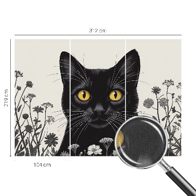 Papel de parede autocolante para quarto Flores de gato