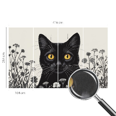 Papel de parede autocolante para quarto Flores de gato