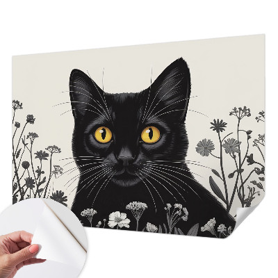 Papel de parede autocolante para quarto Flores de gato
